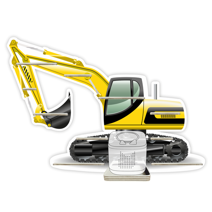 Regal für Musikbox - Gelber Schaufelbagger