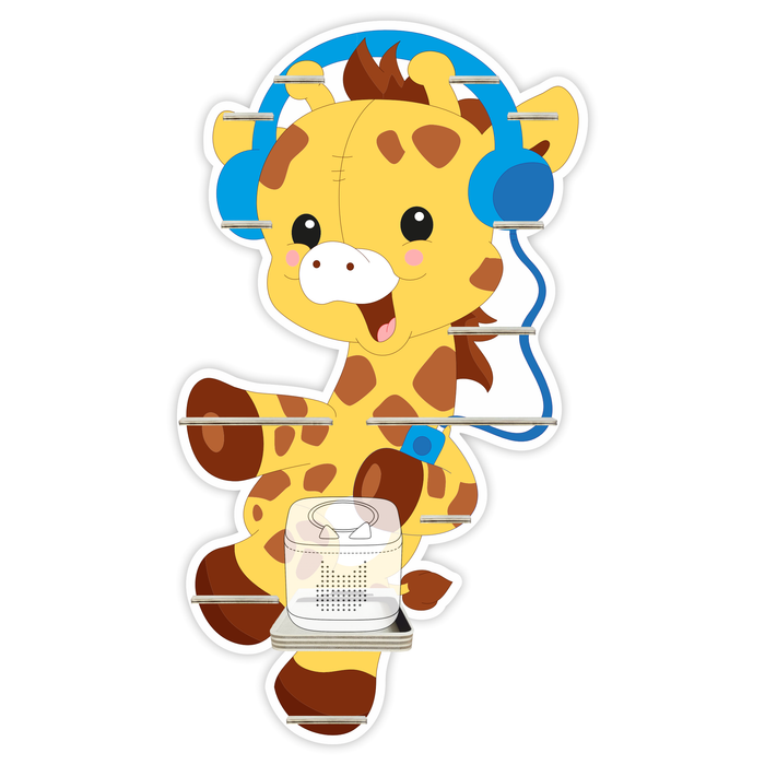 Regal für Musikbox - Giraffe mit Kopfhörer