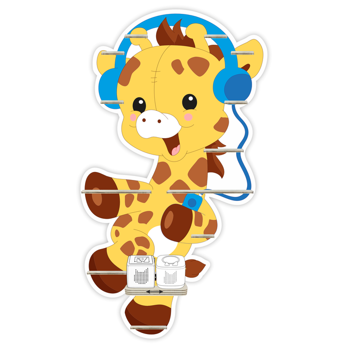 Regal für Musikbox - Giraffe mit Kopfhörer