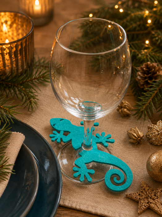 Glasrosetten Gecko - 4er Set