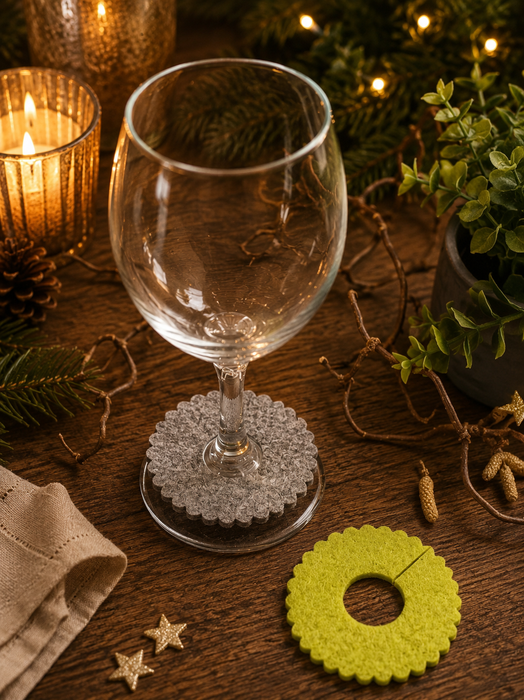 Glasrosetten Rund F - 4er Set