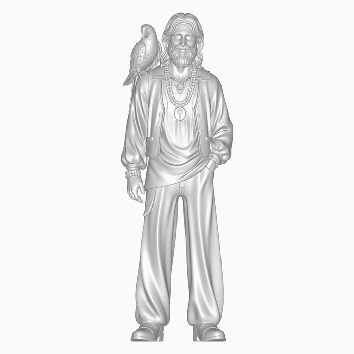 Hippie mit Papagei auf der Schulter - (DF-873)