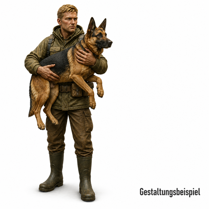 Fluthelfer trägt einen Hund - (DF-784)