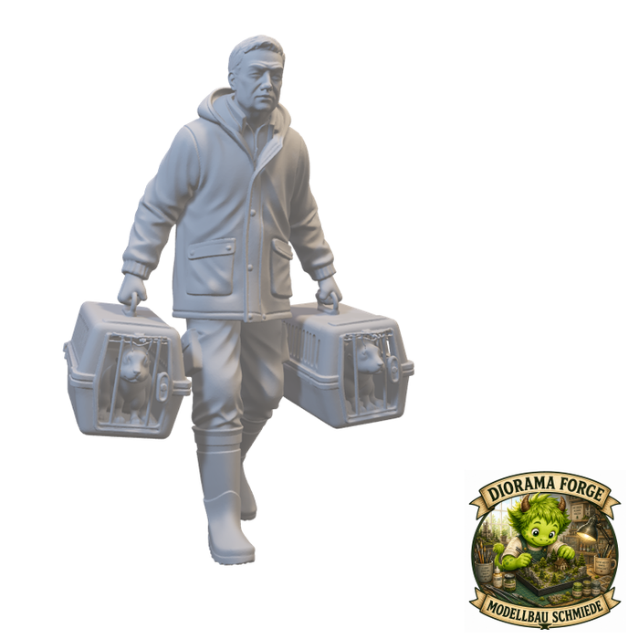 Hochwasserhelfer mit Tiertransportboxen - (DF-795)