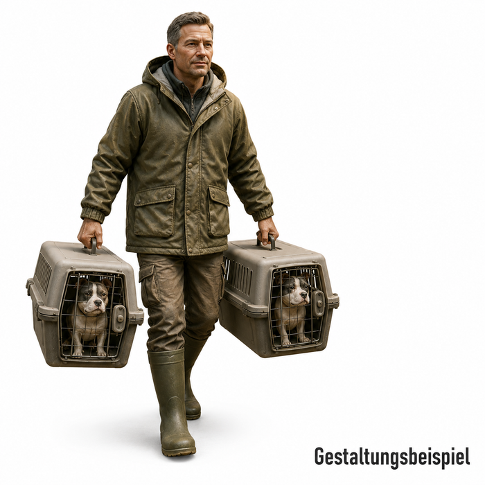 Hochwasserhelfer mit Tiertransportboxen - (DF-795)