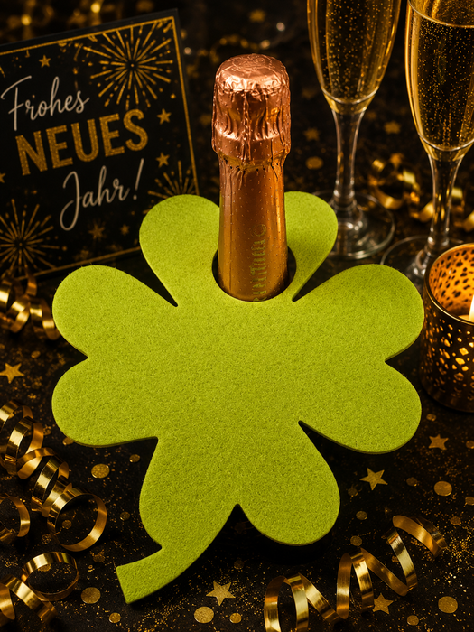 Kleeblatt mit Loch für Sekt