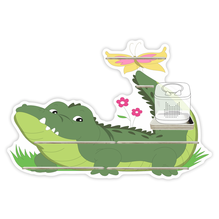 Regal für Musikbox - Krokodil im Gras