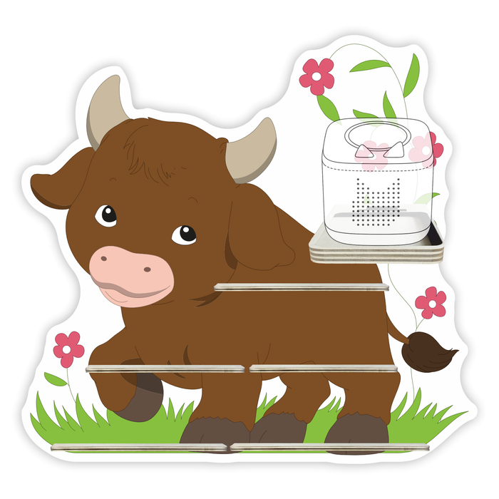 Regal für Musikbox - Kuh im Gras