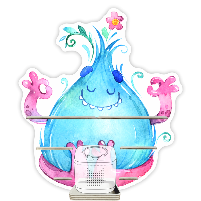 Regal für Musikbox - Kuschelmonster blau