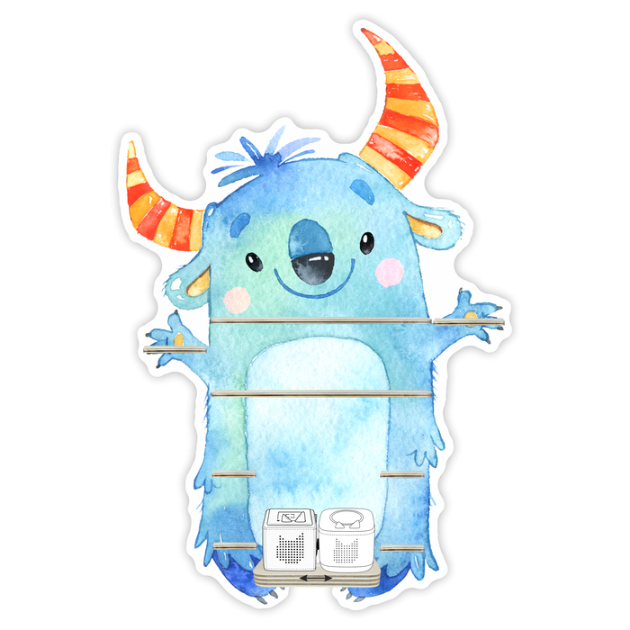 Regal für Musikbox - Kuschelmonster mit Ringelhörner