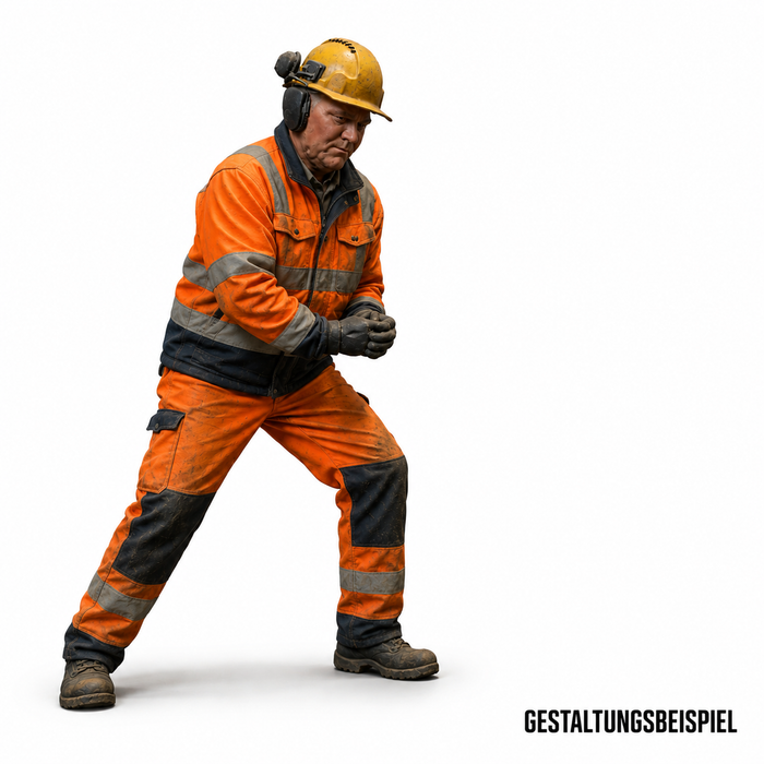 Leitplankenarbeiter hält Material - (DF-746)