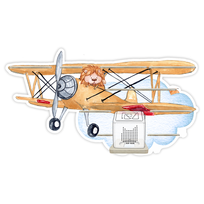 Regal für Musikbox - Löwe im Flugzeug