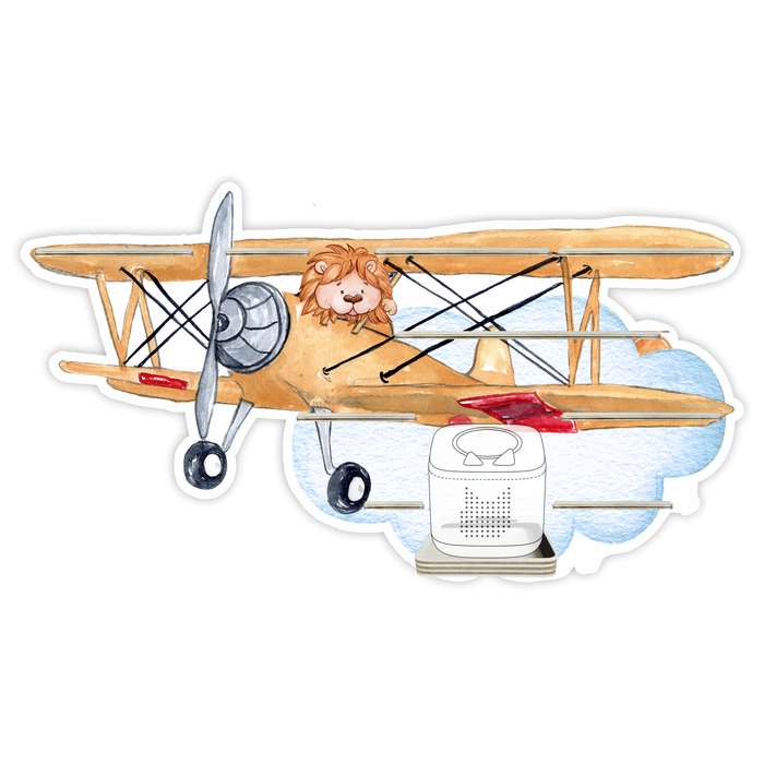 Regal für Musikbox - Löwe im Flugzeug