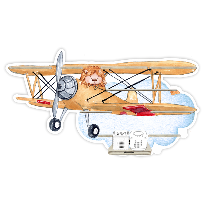 Regal für Musikbox - Löwe im Flugzeug