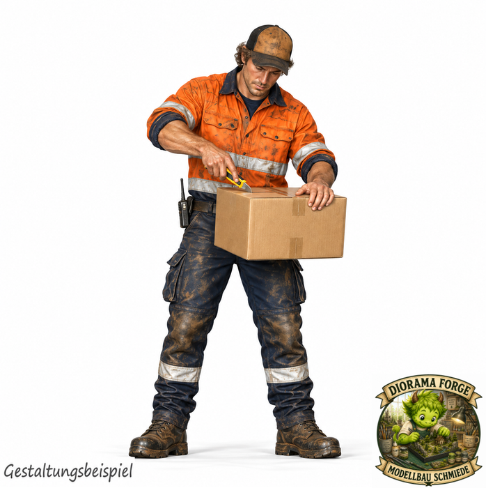 Kommissionierer öffnet Karton - (DF-1215)