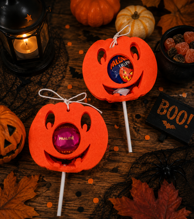 Lollifigur Kürbis groß für Lolli oder Schokoladenkugel (6er Set)