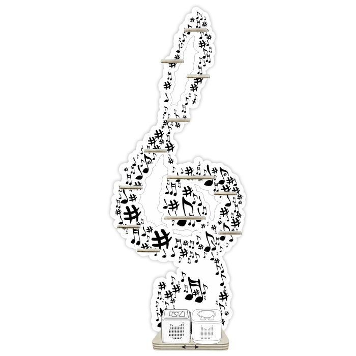 Regal für Musikbox - Notenschlüssel