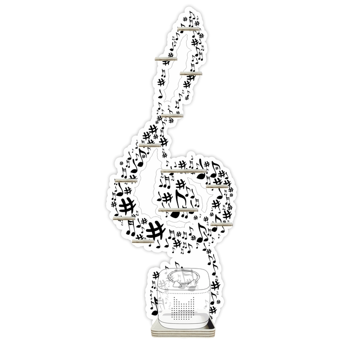 Regal für Musikbox - Notenschlüssel