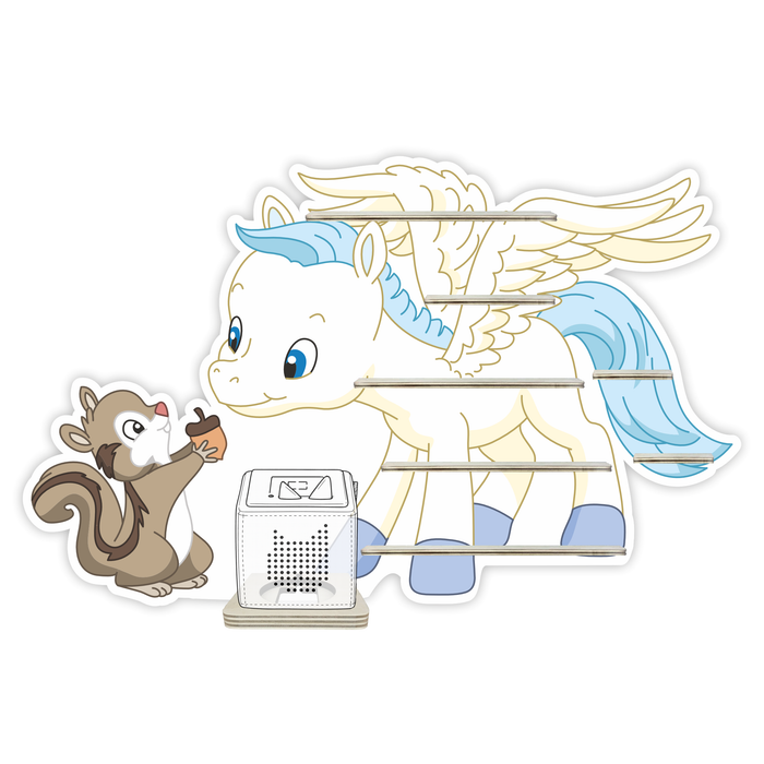 Regal für Musikbox - Pegasus mit Eichhörnchen