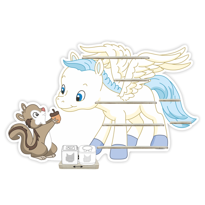 Regal für Musikbox - Pegasus mit Eichhörnchen