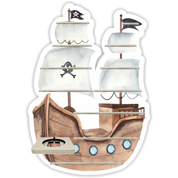 Regal für Musikbox - Piratenboot