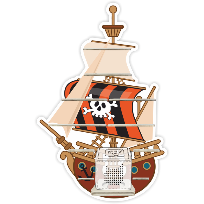 Regal für Musikbox - Piratenschiff
