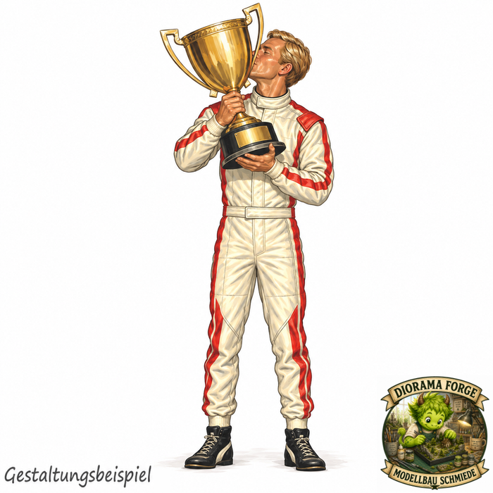 Rennfahrer küsst den Pokal - (DF-1129)