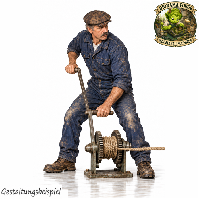 Classic Renntransporter Mechaniker mit Handseilwinde - (DF-1159)