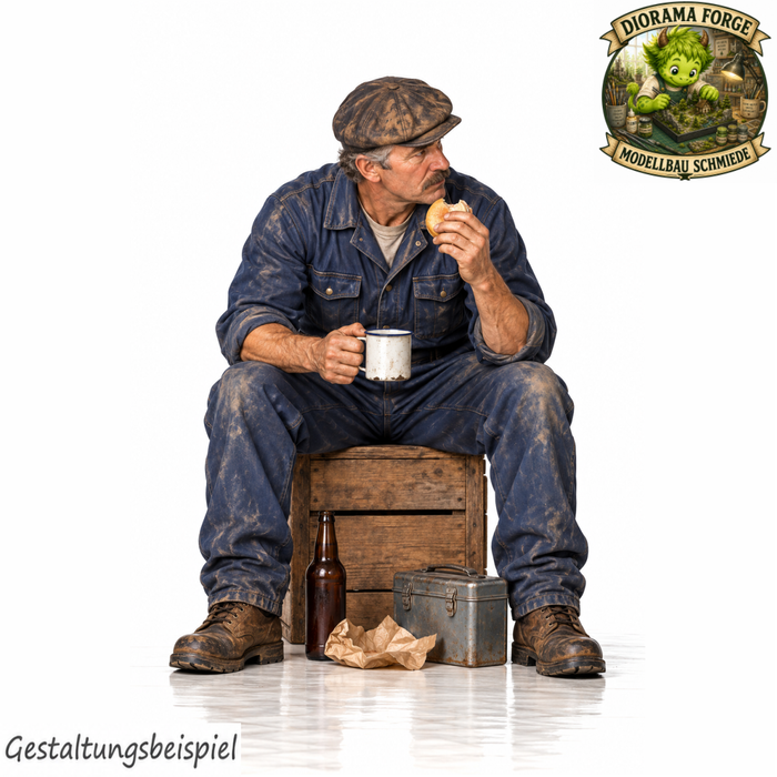 Classic Renntransporter Mechaniker bei Brotzeit - (DF-1160)