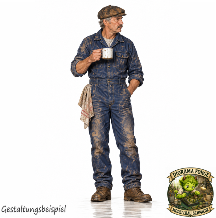Classic Renntransporter Mechaniker mit Blechtasse - (DF-1165)