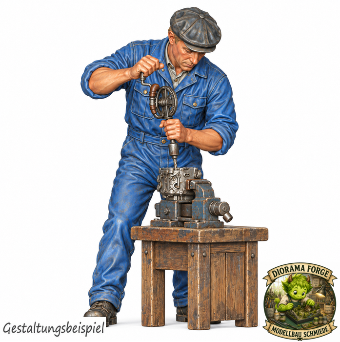 Classic Renntransporter Mechaniker mit Handbohrmaschine - (DF-1171)