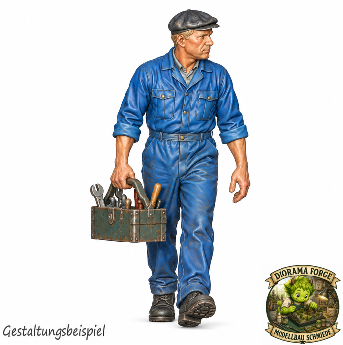 Classic Renntransporter Mechaniker mit Holz Werkzeugkiste - (DF-1172)