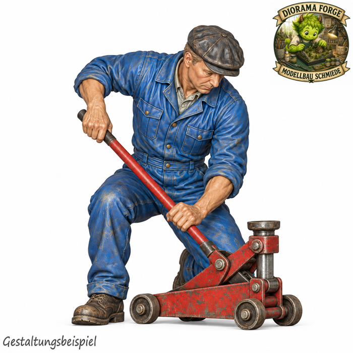 Classic Renntransporter Mechaniker mit Wagenheber - (DF-1179)