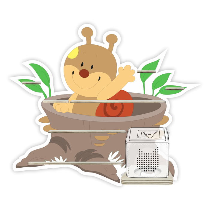 Regal für Musikbox - Schnecke im Baumstumpf