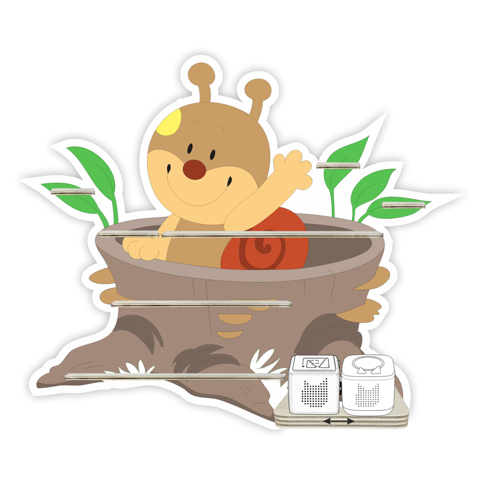 Regal für Musikbox - Schnecke im Baumstumpf