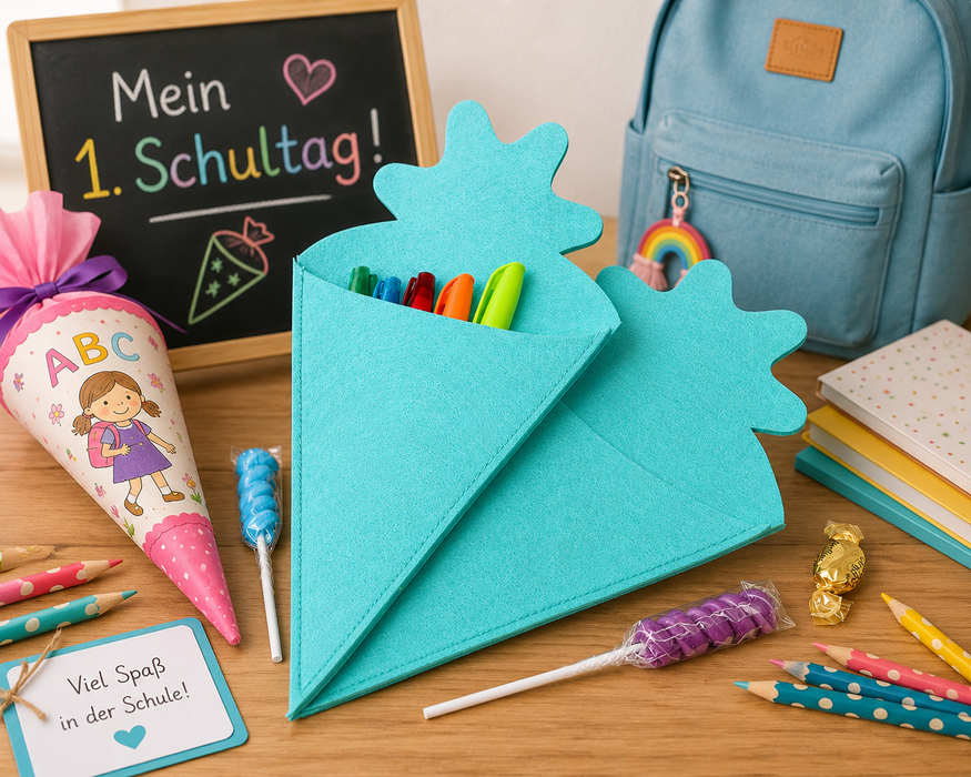 Schultüte/Zuckertüte rund 2er Pack