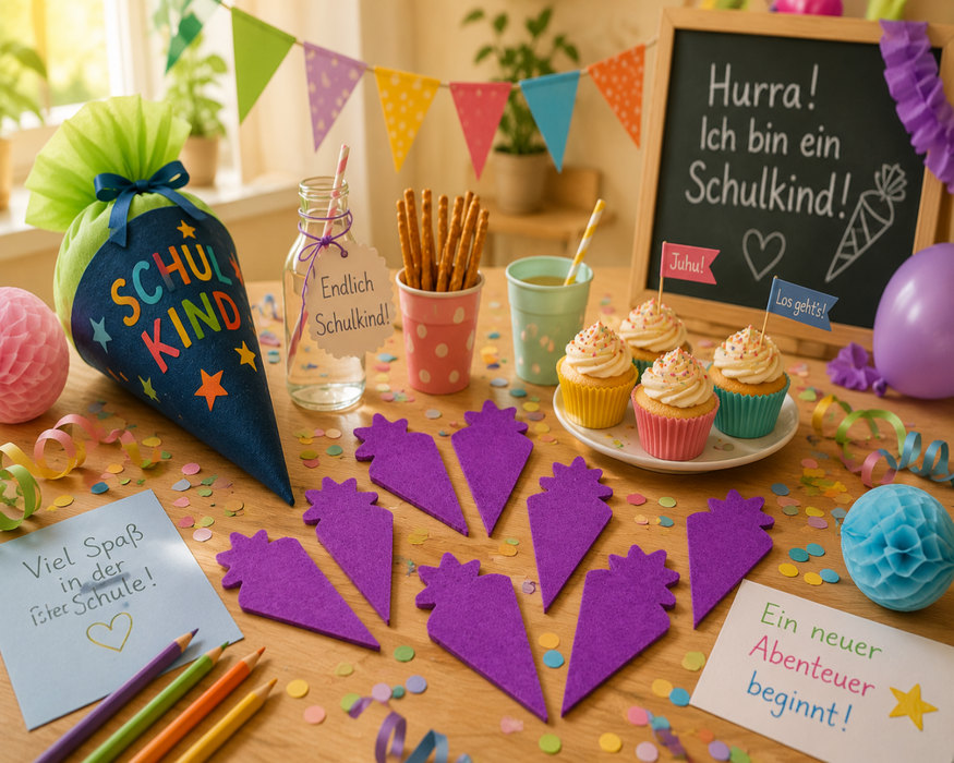 Schultüte / Zuckertüte rund Streuteile 40 Stück
