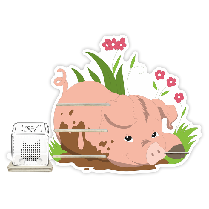 Regal für Musikbox - Schweinchen im Gras