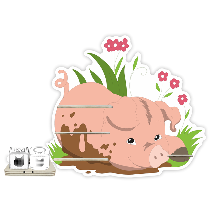 Regal für Musikbox - Schweinchen im Gras