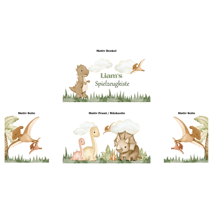 Spielzeugkiste Dinosaurier Motiv 2 personalisierbar