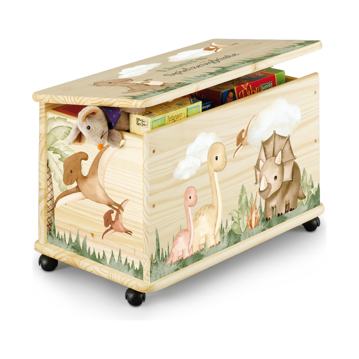 Spielzeugkiste Dinosaurier Motiv 2 personalisierbar