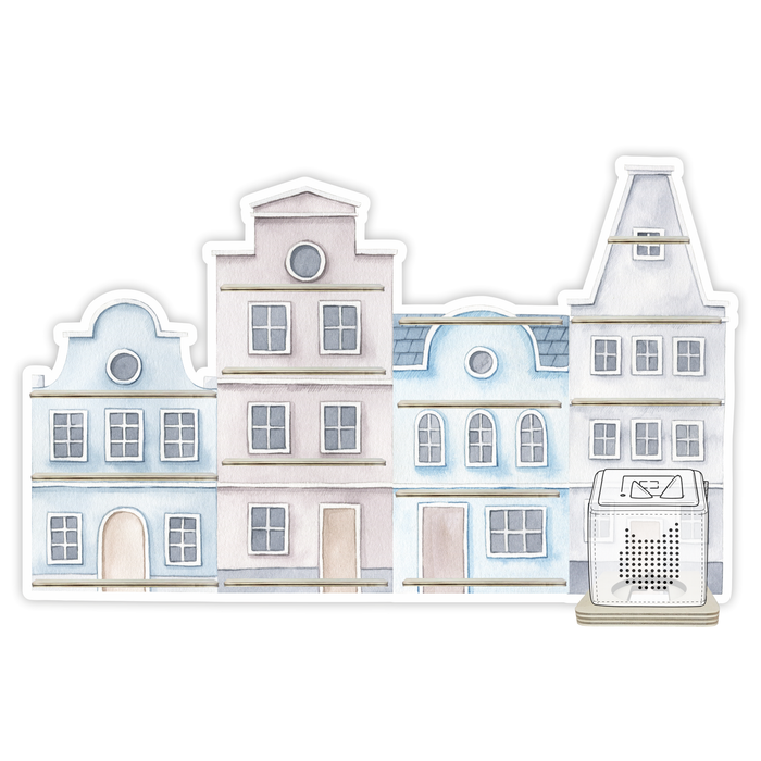 Regal für Musikbox - Stadthaus grau blau