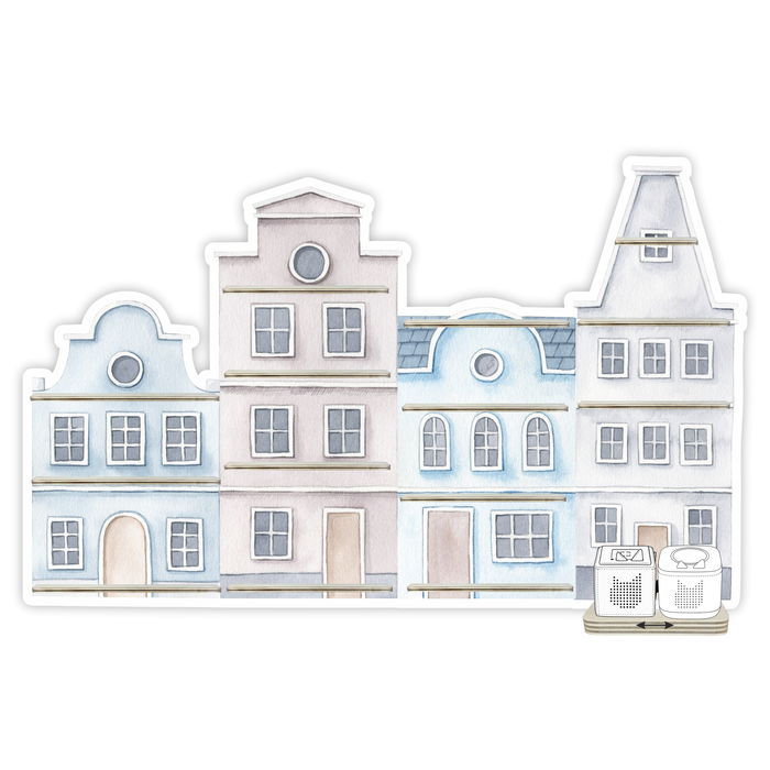 Regal für Musikbox - Stadthaus grau blau