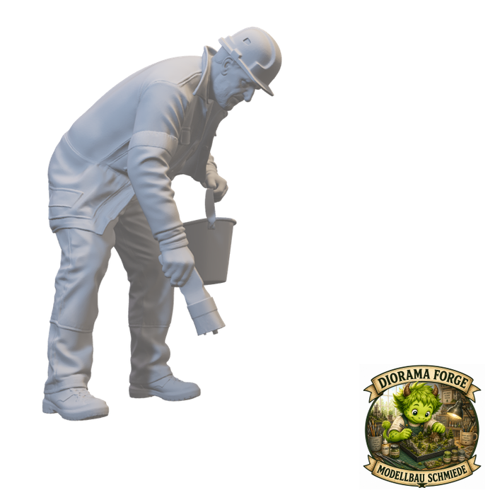 Strassenarbeiter malt Markierungen - (DF-754)