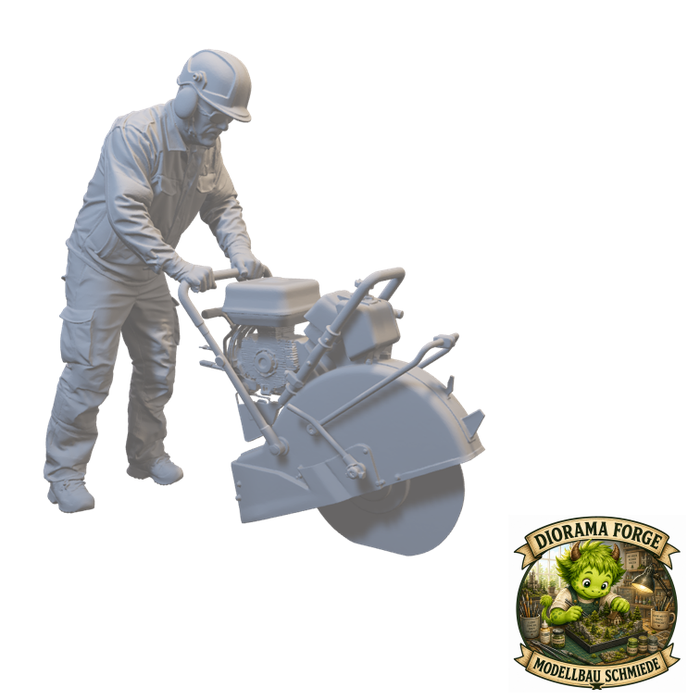 Strassenarbeiter mit Fugenschneider - (DF-756)