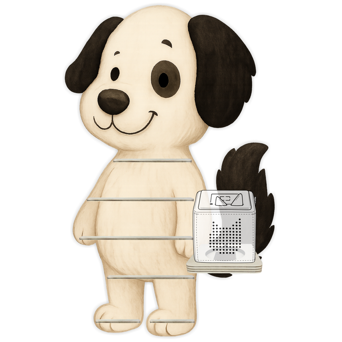 Regal für Musikbox - Tier Hund schwarz weiss
