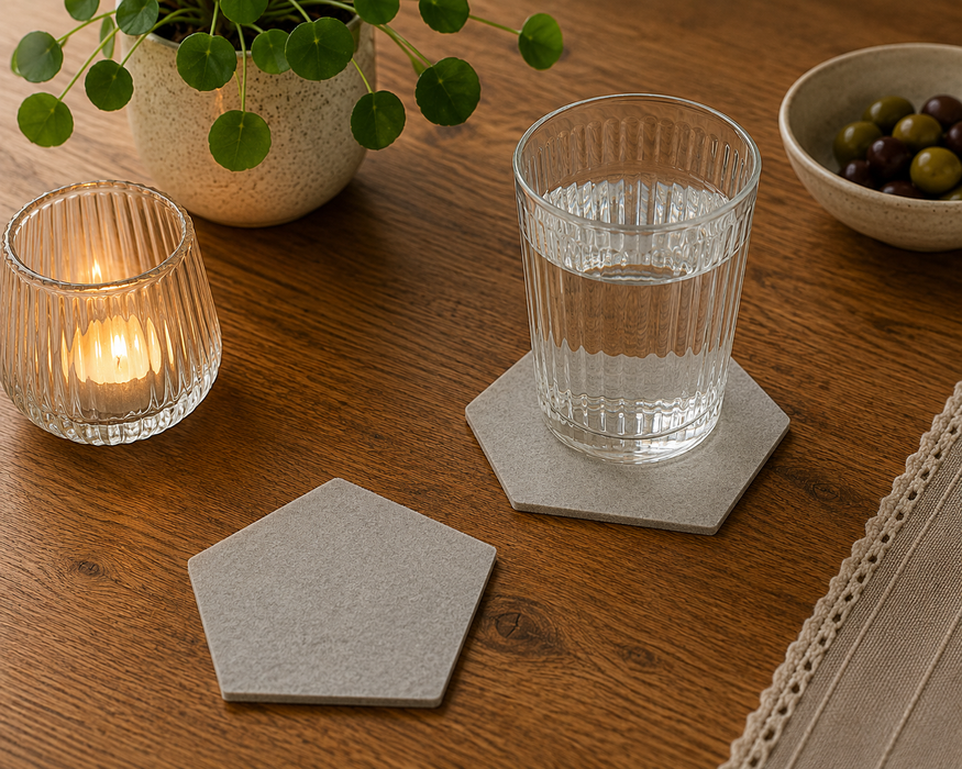 Untersetzer 5eck 10x10 cm - 4er Set