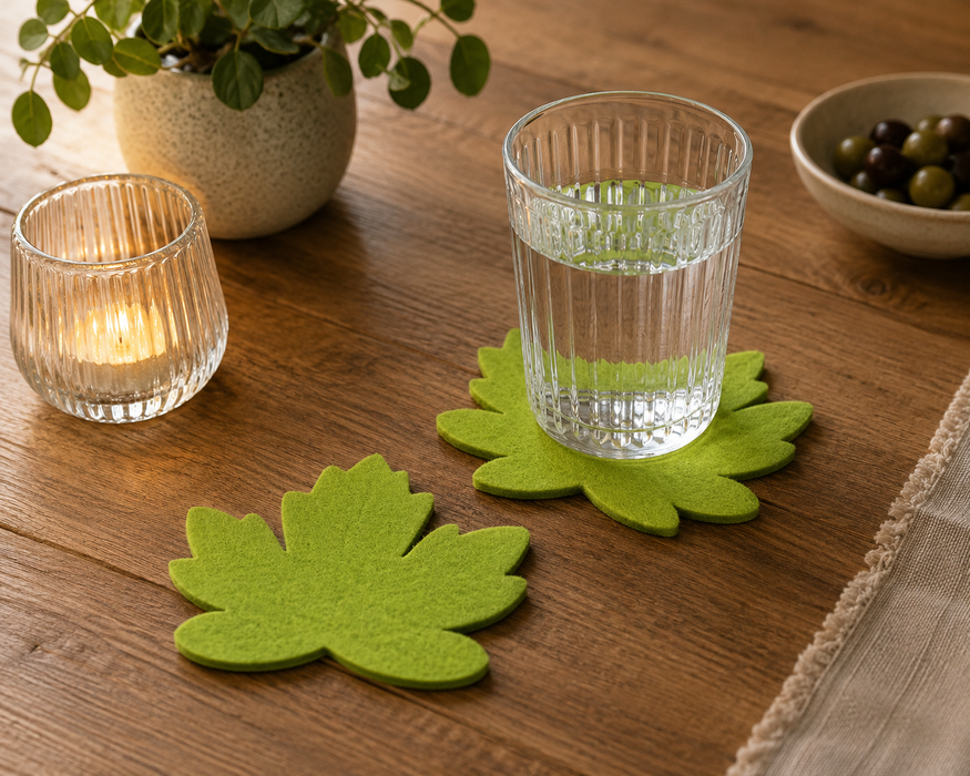 Untersetzer Blatt 10x10 cm - 4er Set