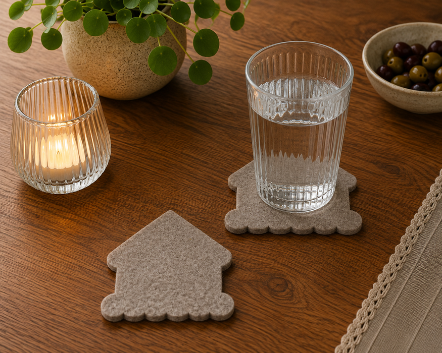 Untersetzer Haus 11x9 cm - 4er Set