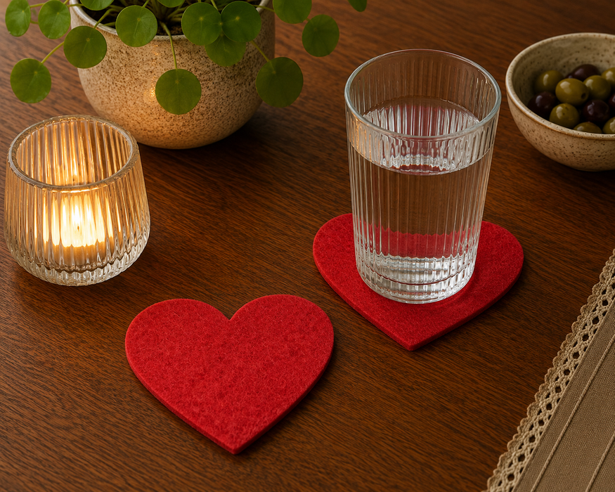 Untersetzer Herz 10x10 cm - 4er Set